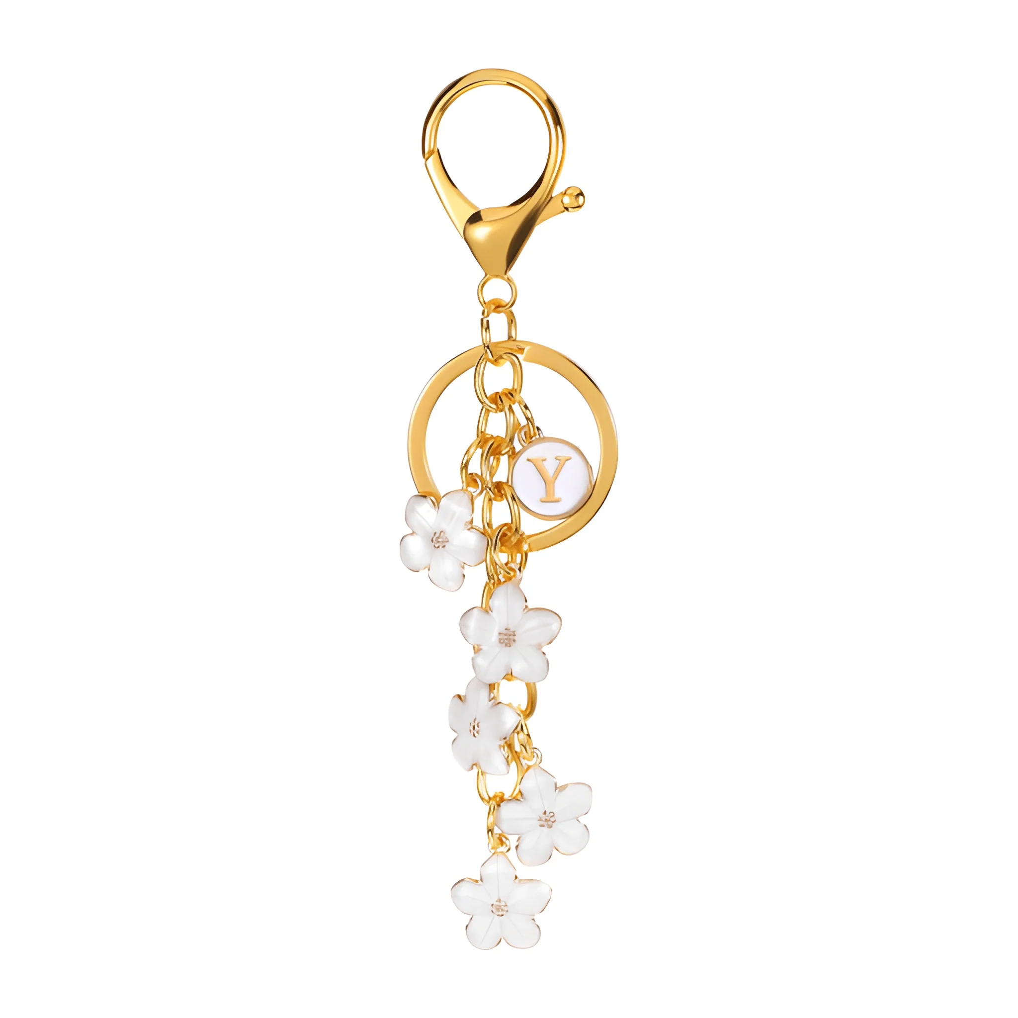 Daisy Flower Initial Letter - Bag Charm (White) - Image 25