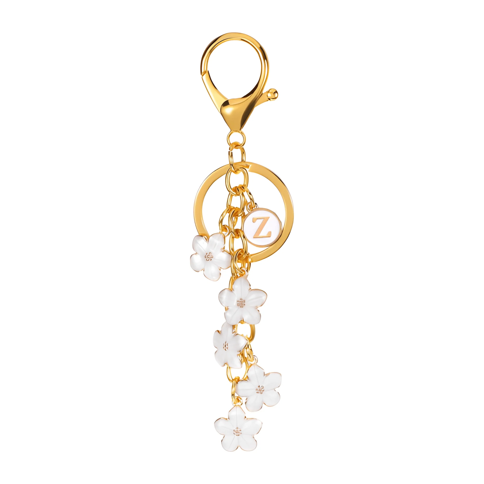Daisy Flower Initial Letter - Bag Charm (White) - Image 26