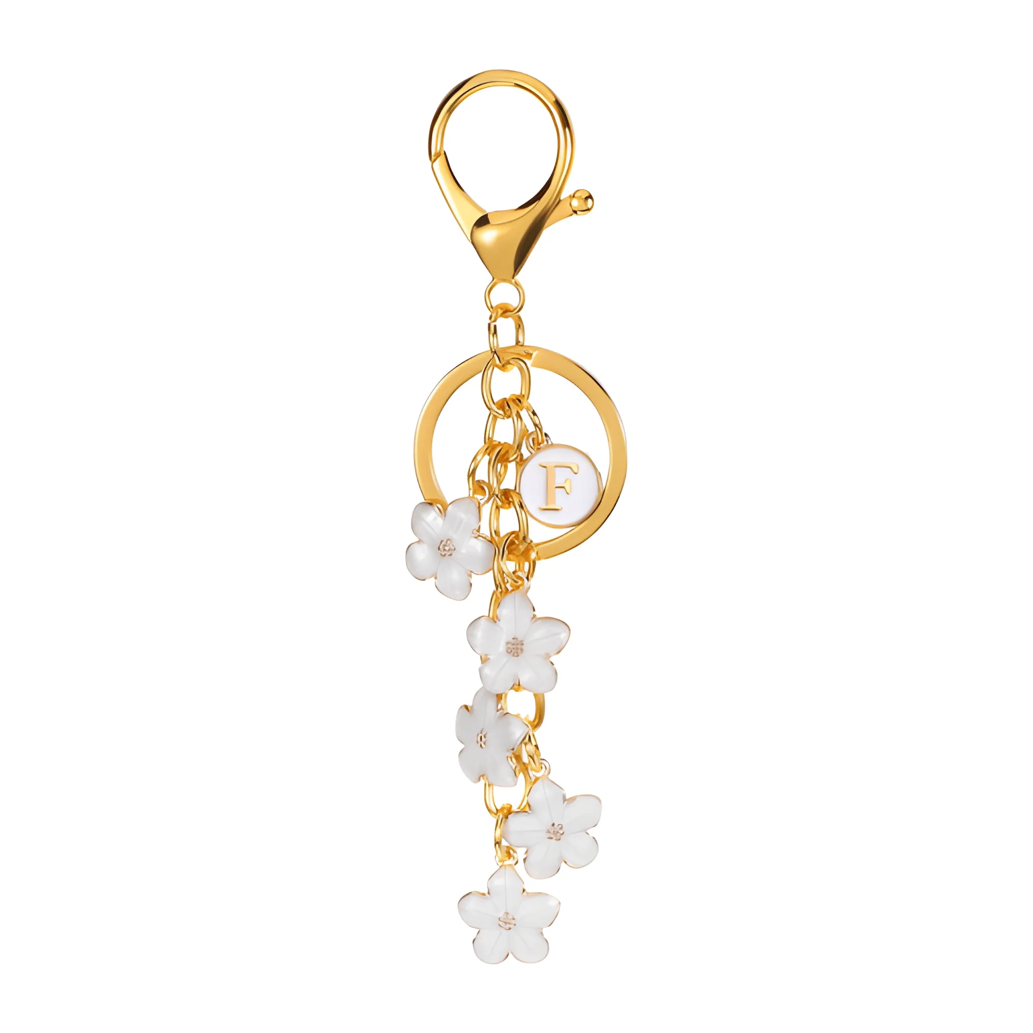 Daisy Flower Initial Letter - Bag Charm (White) - Image 6